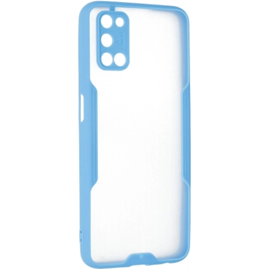 Oppo A52 Kılıf Renkli Silikon Kamera Lens Korumalı Şeffaf Parfe Kapak - Mavi