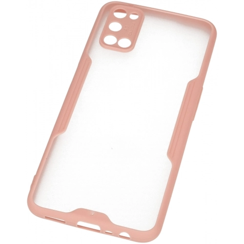 Oppo A52 Kılıf Renkli Silikon Kamera Lens Korumalı Şeffaf Parfe Kapak - Pembe