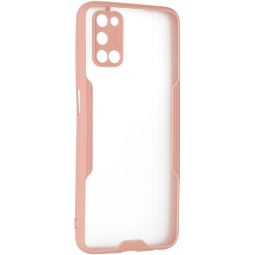 Oppo A52 Kılıf Renkli Silikon Kamera Lens Korumalı Şeffaf Parfe Kapak - Pembe