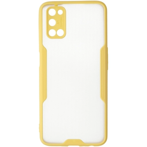Oppo A52 Kılıf Renkli Silikon Kamera Lens Korumalı Şeffaf Parfe Kapak - Sarı