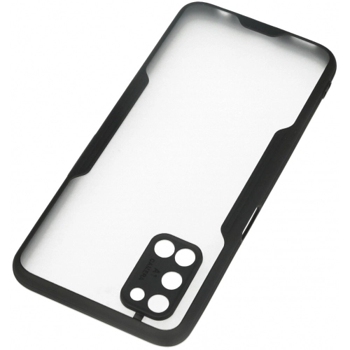 Oppo A52 Kılıf Renkli Silikon Kamera Lens Korumalı Şeffaf Parfe Kapak - Siyah