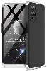 Oppo A54 Kılıf 3 Parçalı 360 Tam Korumalı Rubber AYS Kapak - Gri Siyah