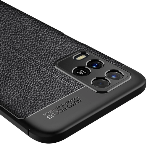 Oppo A54 Kılıf Deri Görünümlü Lüks Parmak İzi Bırakmaz Niss Silikon Kapak - Siyah