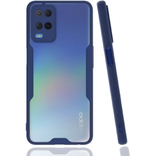 Oppo A54 Kılıf Renkli Silikon Kamera Lens Korumalı Şeffaf Parfe Kapak - Lacivert