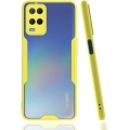 Oppo A54 Kılıf Renkli Silikon Kamera Lens Korumalı Şeffaf Parfe Kapak - Sarı