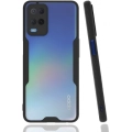 Oppo A54 Kılıf Renkli Silikon Kamera Lens Korumalı Şeffaf Parfe Kapak - Siyah