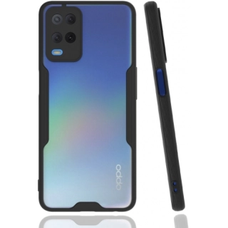 Oppo A54 Kılıf Renkli Silikon Kamera Lens Korumalı Şeffaf Parfe Kapak - Siyah