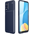 Oppo A54 Kılıf Silikon Parmak İzi Bırakmayan Karbon Soft Negro Kapak - Lacivert
