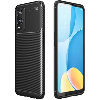 Oppo A54 Kılıf Silikon Parmak İzi Bırakmayan Karbon Soft Negro Kapak - Siyah