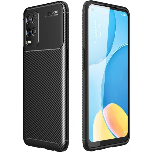 Oppo A54 Kılıf Silikon Parmak İzi Bırakmayan Karbon Soft Negro Kapak - Siyah