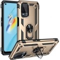Oppo A54 Kılıf Silikon Zırhlı Standlı Yüzüklü Mıknatıslı Tank Kapak - Gold