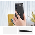 Oppo A55 4G Kılıf Renkli Silikon Yüzüklü Standlı Auto Focus Ravel Kapak - Siyah