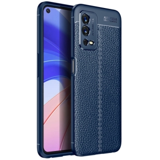 Oppo A55 4G Kılıf Deri Görünümlü Lüks Parmak İzi Bırakmaz Niss Silikon Kapak - Lacivert