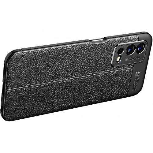 Oppo A55 4G Kılıf Deri Görünümlü Lüks Parmak İzi Bırakmaz Niss Silikon Kapak - Siyah