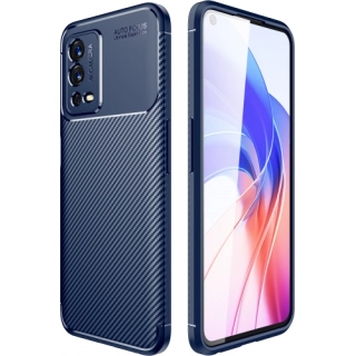 Oppo A55 4G Kılıf Silikon Parmak İzi Bırakmayan Karbon Soft Negro Kapak - Lacivert