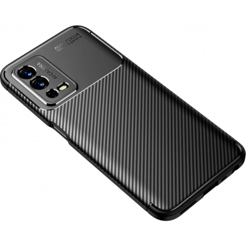 Oppo A55 4G Kılıf Silikon Parmak İzi Bırakmayan Karbon Soft Negro Kapak - Siyah