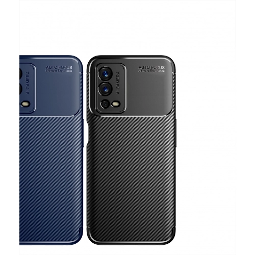 Oppo A55 4G Kılıf Silikon Parmak İzi Bırakmayan Karbon Soft Negro Kapak - Siyah