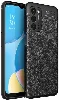 Oppo A55 5G Kılıf Deri Görünümlü Parmak İzi Bırakmaz Niss Silikon - Siyah
