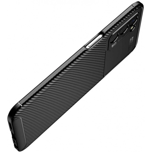 Oppo A55 5G Kılıf Silikon Parmak İzi Bırakmayan Karbon Soft Negro Kapak - Siyah