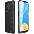 Oppo A55 5G Kılıf Silikon Parmak İzi Bırakmayan Karbon Soft Negro Kapak - Siyah