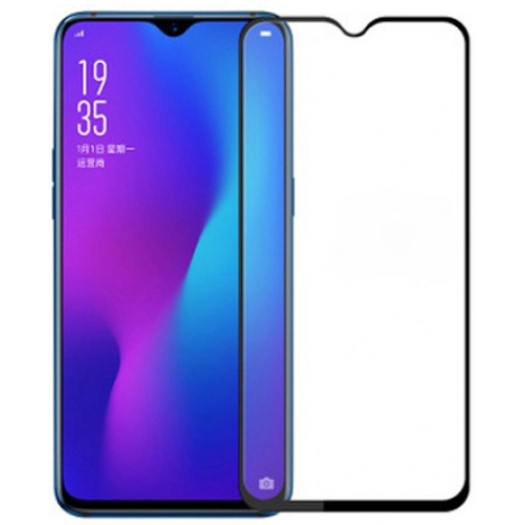 Oppo A5s Kırılmaz Cam Tam Kapatan Kenarları Kırılmaya Dayanıklı Cam Ekran Koruyucu - Siyah