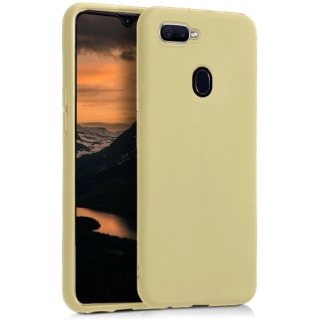 Oppo A5s Kılıf İnce Soft Mat Renkli Esnek Silikon Kapak - Gold