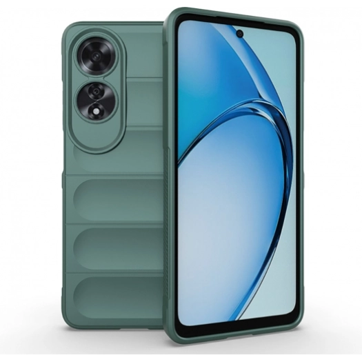 Oppo A60 Kılıf Esnek TPU Oyuklu Arka Yüzey Tasarımlı Zore Etnik Silikon Kapak - Koyu Yeşil