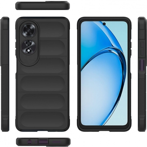 Oppo A60 Kılıf Esnek TPU Oyuklu Arka Yüzey Tasarımlı Zore Etnik Silikon Kapak - Lacivert