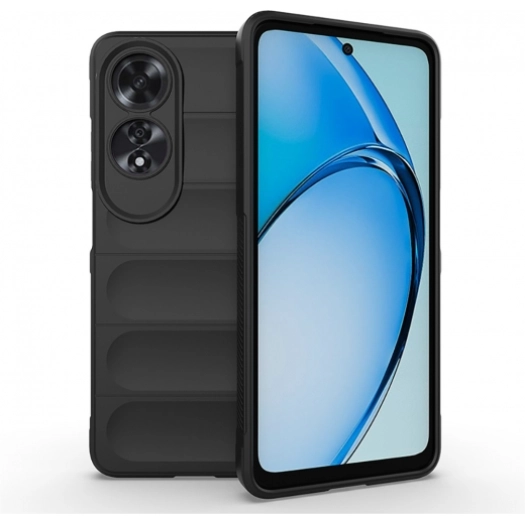 Oppo A60 Kılıf Esnek TPU Oyuklu Arka Yüzey Tasarımlı Zore Etnik Silikon Kapak - Siyah