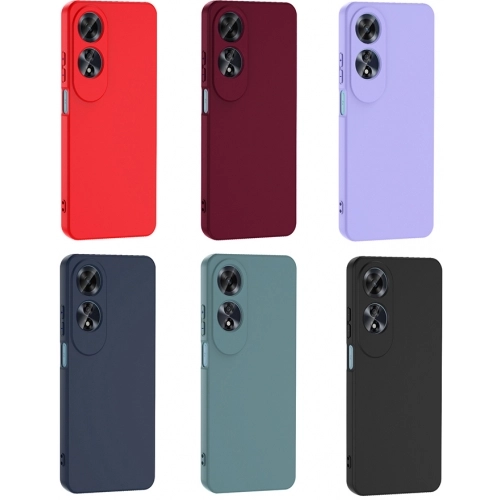 Oppo A60 Kılıf İçi Kadife Mat Mara Lansman Silikon Kapak  - Koyu Mor