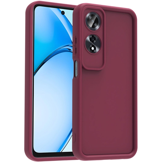 Oppo A60 ile Uyumlu Kılıf Kamera Korumalı Silikon Ananas Kapak - Mürdüm