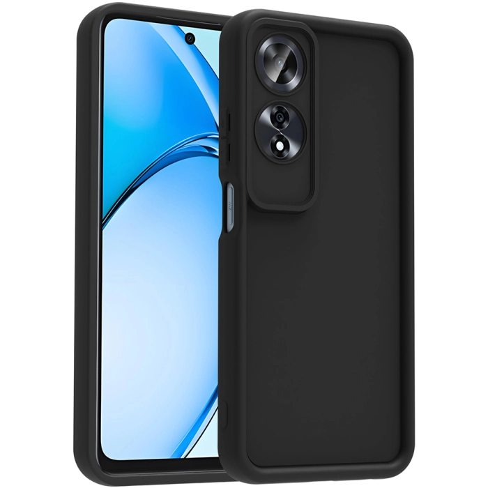 Oppo A60 ile Uyumlu Kılıf Kamera Korumalı Silikon Ananas Kapak - Siyah