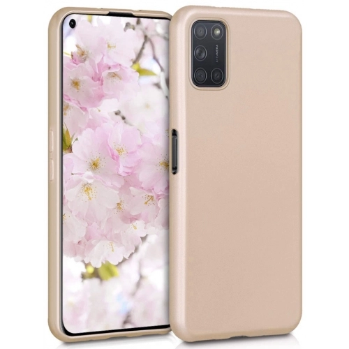 Oppo A72 Kılıf İnce Soft Mat Renkli Esnek Silikon Kapak - Gold