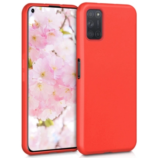 Oppo A72 Kılıf İnce Soft Mat Renkli Esnek Silikon Kapak - Kırmızı