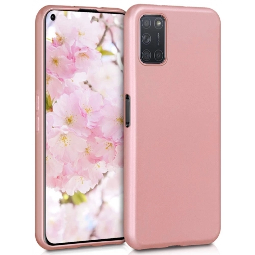 Oppo A72 Kılıf İnce Soft Mat Renkli Esnek Silikon Kapak - Rose Gold