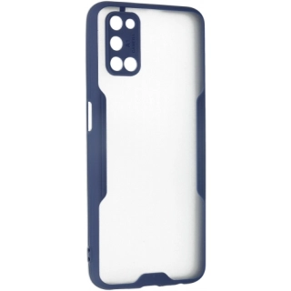 Oppo A72 Kılıf Renkli Silikon Kamera Lens Korumalı Şeffaf Parfe Kapak - Lacivert