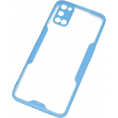 Oppo A72 Kılıf Renkli Silikon Kamera Lens Korumalı Şeffaf Parfe Kapak - Mavi