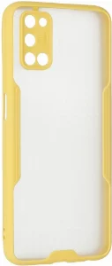 Oppo A72 Kılıf Kamera Lens Korumalı Arkası Şeffaf Silikon Kapak - Sarı