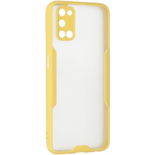 Oppo A72 Kılıf Renkli Silikon Kamera Lens Korumalı Şeffaf Parfe Kapak - Sarı