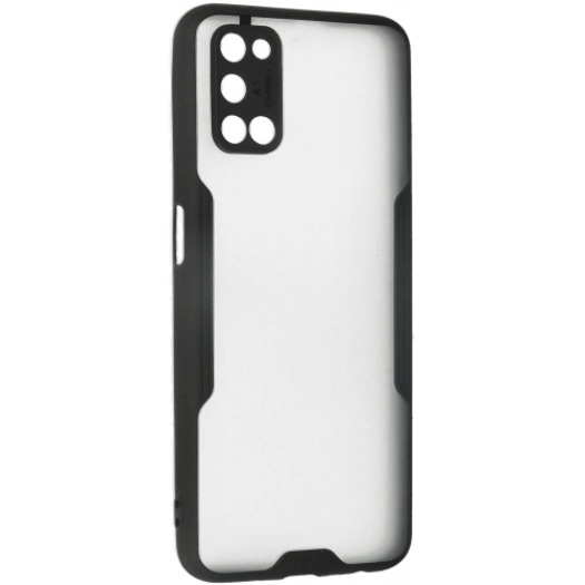 Oppo A72 Kılıf Renkli Silikon Kamera Lens Korumalı Şeffaf Parfe Kapak - Siyah