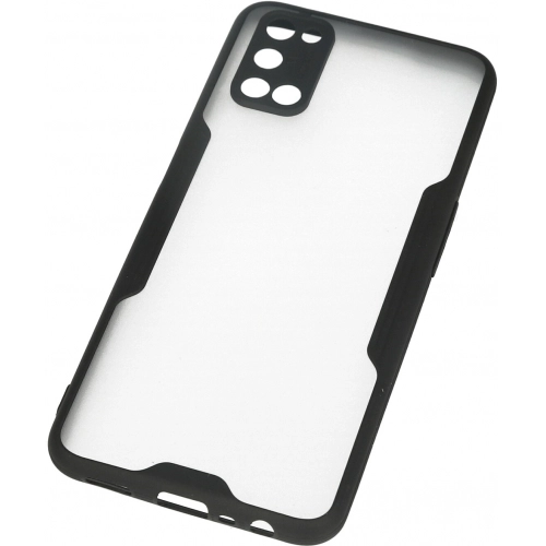 Oppo A72 Kılıf Renkli Silikon Kamera Lens Korumalı Şeffaf Parfe Kapak - Siyah