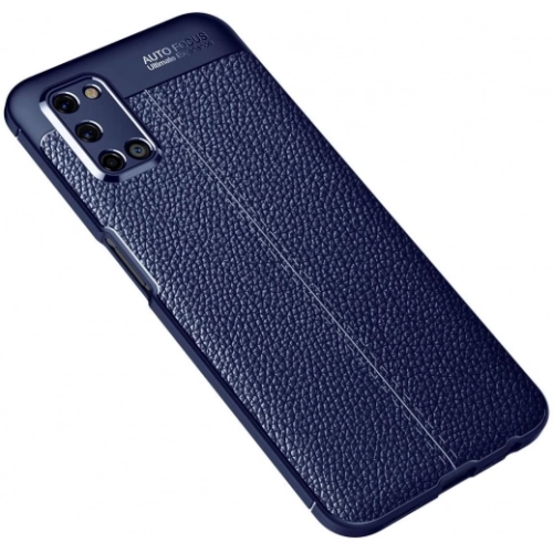 Oppo A72 Kılıf Deri Görünümlü Lüks Parmak İzi Bırakmaz Niss Silikon Kapak - Lacivert