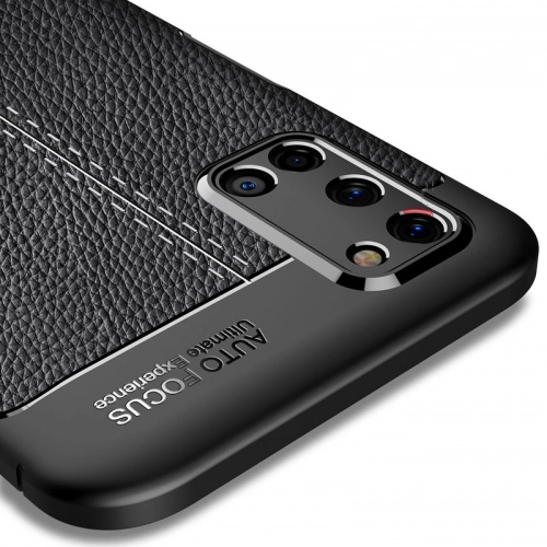 Oppo A72 Kılıf Deri Görünümlü Lüks Parmak İzi Bırakmaz Niss Silikon Kapak - Lacivert