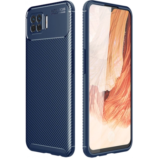 Oppo A73 Kılıf Silikon Parmak İzi Bırakmayan Karbon Soft Negro Kapak - Lacivert