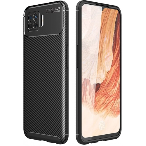 Oppo A73 Kılıf Silikon Parmak İzi Bırakmayan Karbon Soft Negro Kapak - Siyah