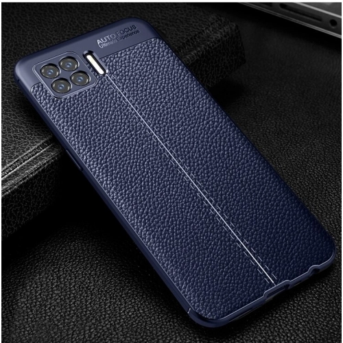 Oppo A73 Kılıf Deri Görünümlü Lüks Parmak İzi Bırakmaz Niss Silikon Kapak - Lacivert