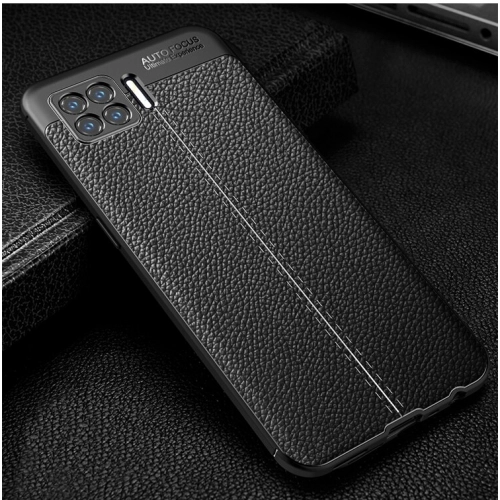 Oppo A73 Kılıf Deri Görünümlü Lüks Parmak İzi Bırakmaz Niss Silikon Kapak - Siyah