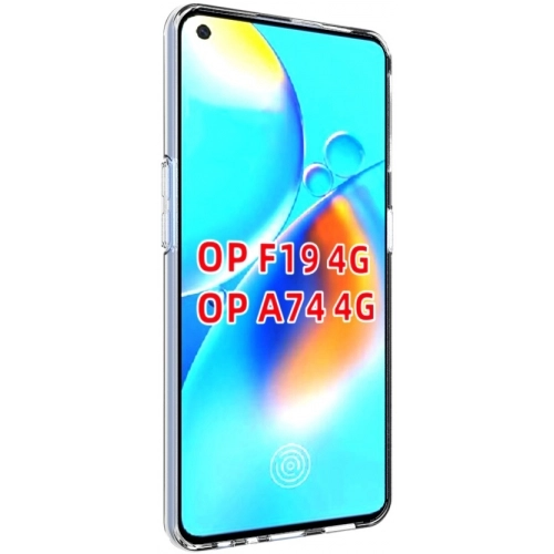 Oppo A74 Kılıf Kamera Korumalı Esnek Silikon Kapak - Şeffaf
