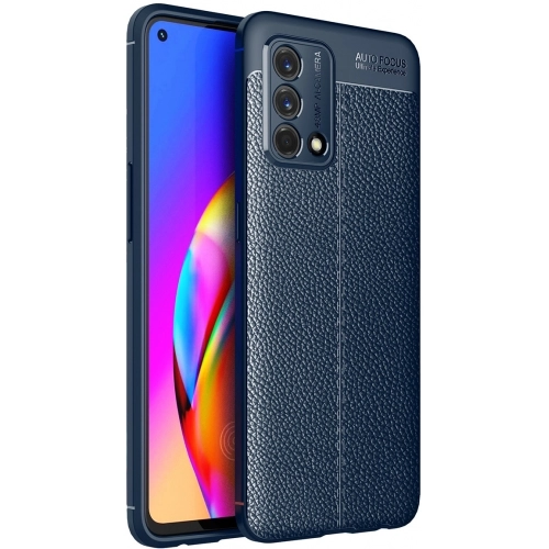 Oppo A74 Kılıf Deri Görünümlü Lüks Parmak İzi Bırakmaz Niss Silikon Kapak - Lacivert