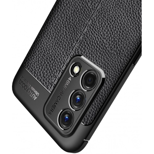 Oppo A74 Kılıf Deri Görünümlü Lüks Parmak İzi Bırakmaz Niss Silikon Kapak - Siyah